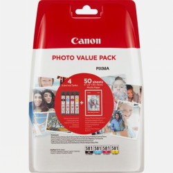 Canon CLI-581 Multipack BK/C/M/Y 4 Farben + Fotopapier 50St&#252;ck <span class="itemid">2106C005</span>