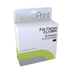 NexoPrint Tintenpatrone schwarz f&#252;r Canon CLI-8BK / 0620B001 