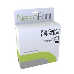 NexoPrint Tinte schwarz f&#252;r Canon PFI-701BK 