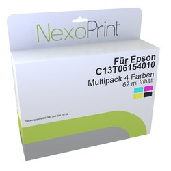 NexoPrint Tintenpatronen Multipack 4 Farben f&#252;r Epson C13T06154010 