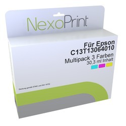 NexoPrint XL Tintenpatronen Multipack 3 Farben f&#252;r Epson C13T13064010 