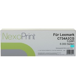 NexoPrint Toner Cyan f&#252;r Lexmark C734A1CG 