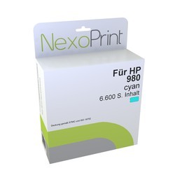 NexoPrint Tintenpatrone cyan f&#252;r HP Nr.980 / D8J07A 