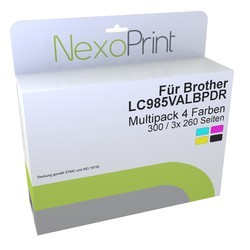 NexoPrint 4x Tinten Value Pack  f&#252;r Brother LC985VALBPDR 