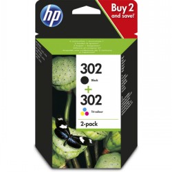 HP Kombipack HP 302 (1x schwarz+1x farbig) <span class="itemid">X4D37AE</span>